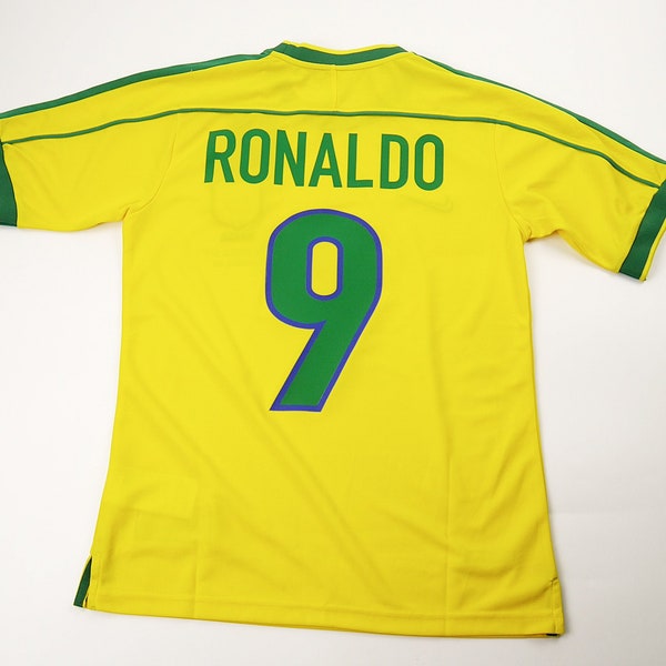 Maillot rétro de la coupe du monde Ronaldo, Brésil 1998