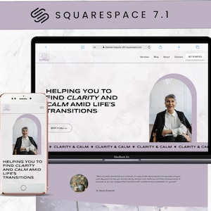Squarespace Template for Therapist, Website for Therapy, Coaching, Squarespace 7.1, Squarespace Website Template Healer, Psychologist
