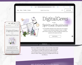 Squarespace 7.1 Digital Product Shop Template, One Page Template
