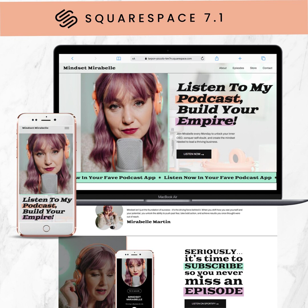 Squarespace Template for Podcaster Website, Podcast Website Template ...