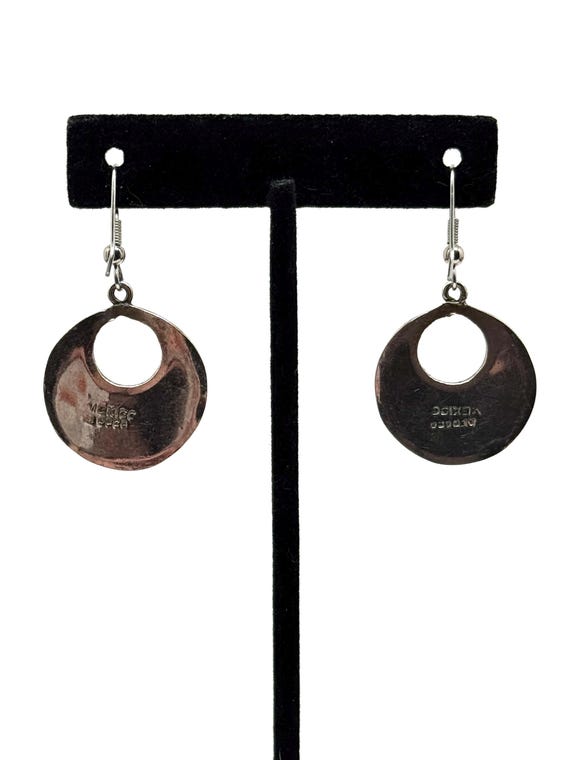 Alpaca Celestial Silver Circle Hook Earrings with… - image 6