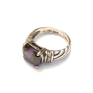 Sterling Silver Avon Ring, Size 5 Purple CZ 925 Ring