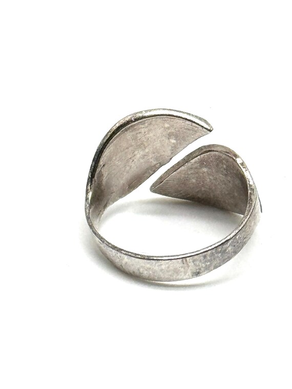 Sterling Silver Adjustable Leaf Ring Turquoise - image 6