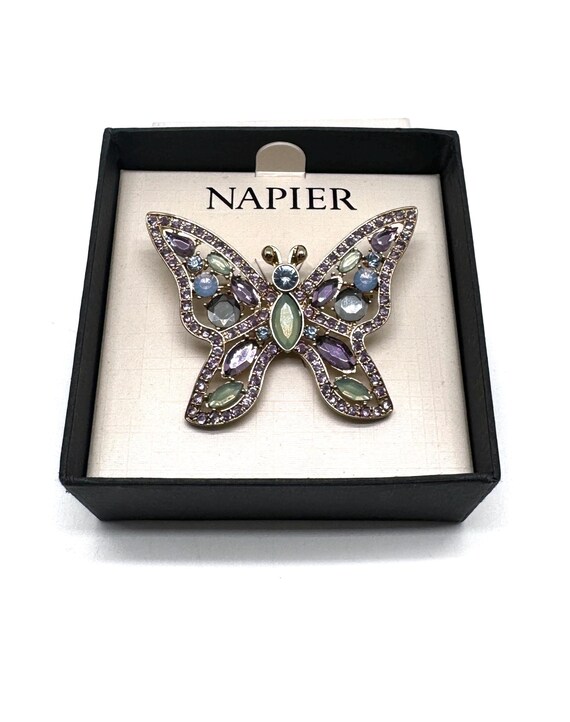 Napier Rhinestone Butterfly Brooch