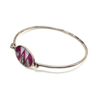 Vintage Alpacka Silverarmband: Pärlemor, Abalone Shell Inlaga
