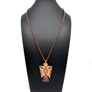 Colar com pingente de Thunderbird em cobre vintage da Bell Trading Post