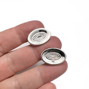 Vintage Swank Oval Cuff Links, Polished Silver Tone Midcentury Cufflinks