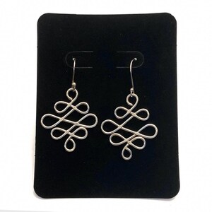 Sterling Silver Scrolling Wire Drop Earrings