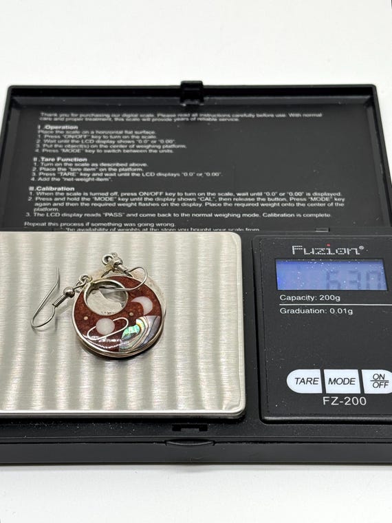 Alpaca Celestial Silver Circle Hook Earrings with… - image 13