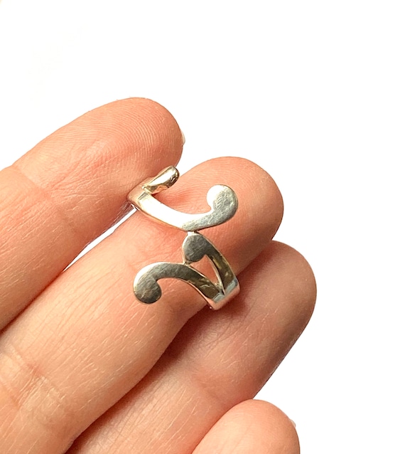 Sterling Silver Scroll Bypass Ring, Size 9 - image 6