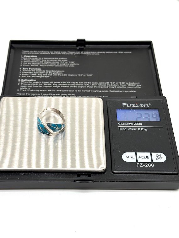 Sterling Silver Adjustable Leaf Ring Turquoise - image 12