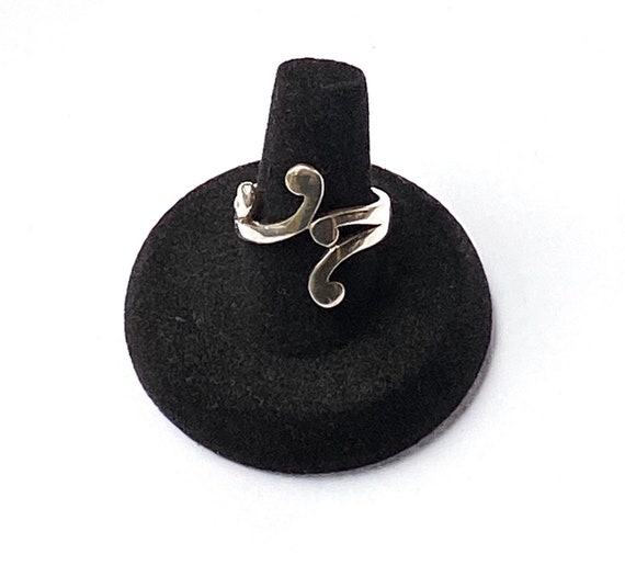 Sterling Silver Scroll Bypass Ring, Size 9 - image 1