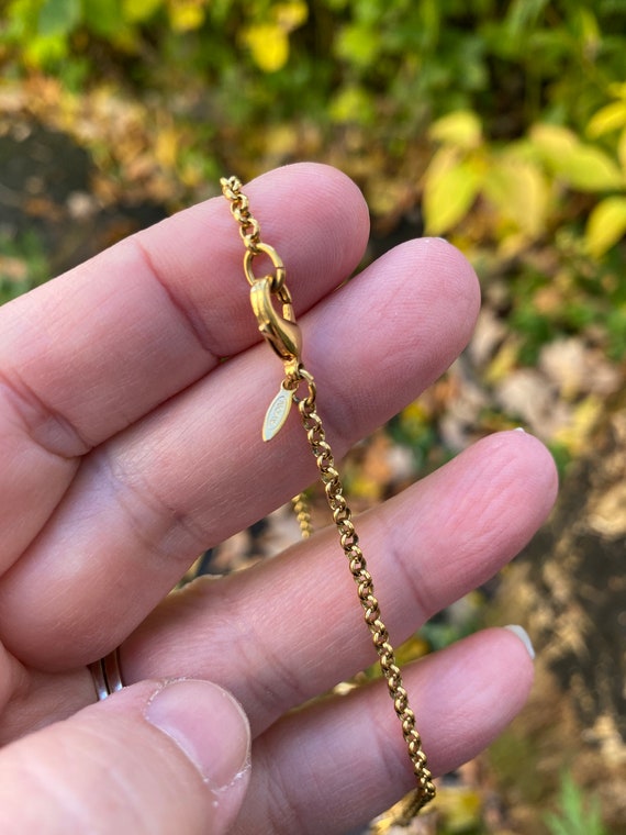 Avon Circle Bib Necklace, Interlocking Goldtone C… - image 5