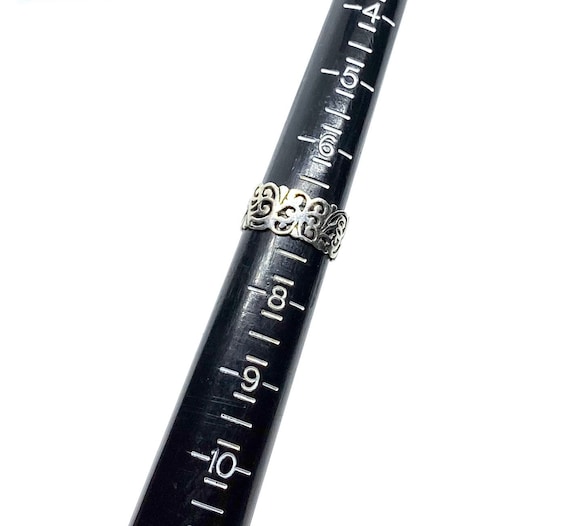 Sterling Silver Ring, Open Scrollwork Cutout Desi… - image 5