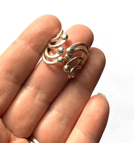 Sterling Silver Scroll Ring, Size 8 - image 6