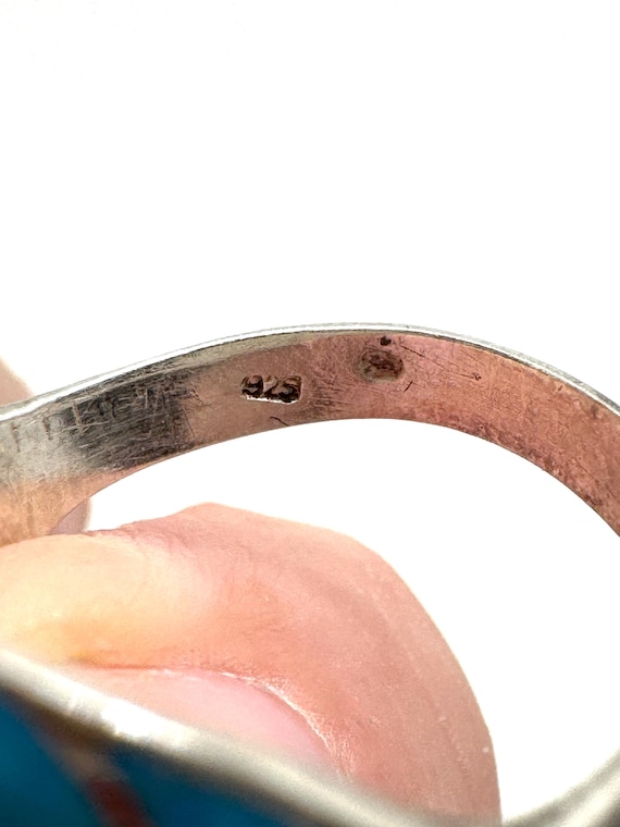 Sterling Silver Adjustable Leaf Ring Turquoise - image 7