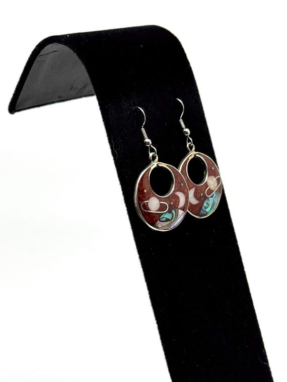 Alpaca Celestial Silver Circle Hook Earrings with… - image 3