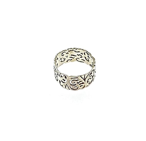 Sterling Silver Ring, Open Scrollwork Cutout Desi… - image 4