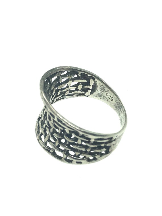 Sterling Silver Ring Basketweave Ring - image 4