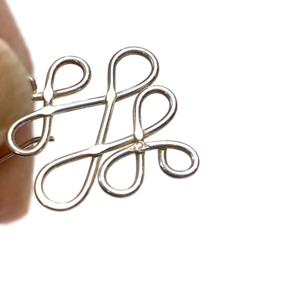 Sterling Silver Scrolling Drop Fish Hook Earrings - image 4