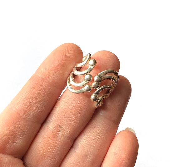 Sterling Silver Scroll Ring, Size 8 - image 1