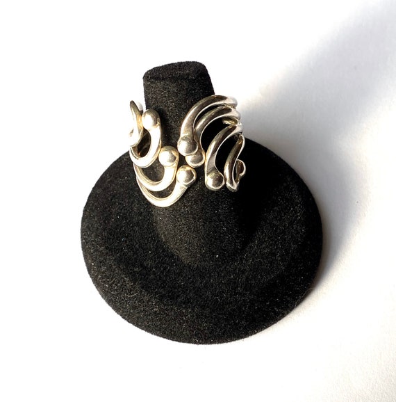 Sterling Silver Scroll Ring, Size 8 - image 4