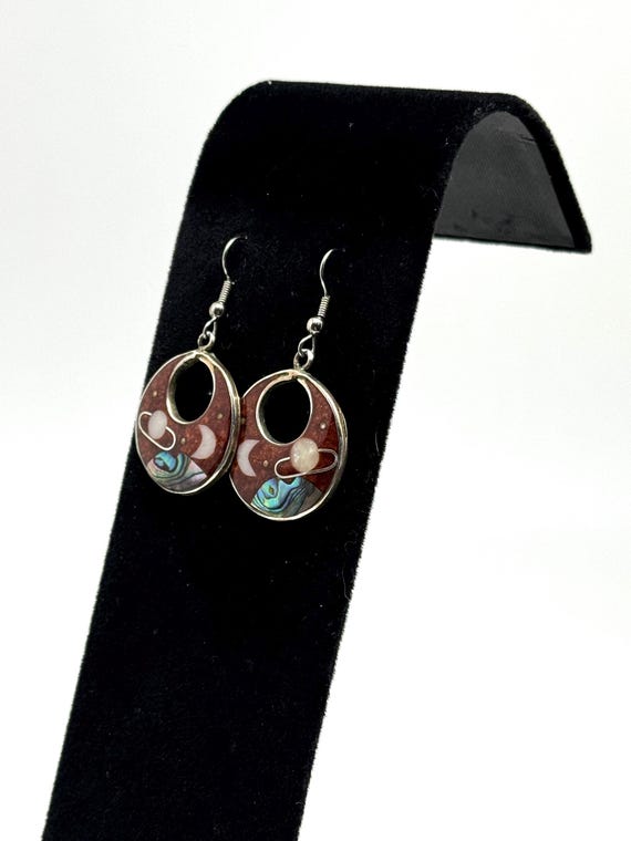 Alpaca Celestial Silver Circle Hook Earrings with… - image 4