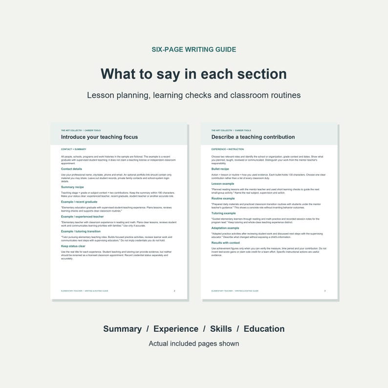 Substitute Teacher Resume Example.pdf Elementary Teacher Resume Template PDF, Fillable One Page Resume With ...