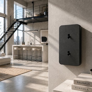 DUO lichtschakelaarafdekking | Dubbele tuimelschakelaar voor achterafmontage | Modern schakelaarframe voor System 55