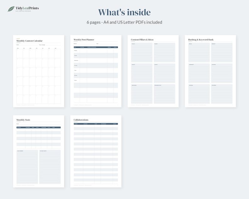 Weekly Blog Post Planner Examples Social Media Planner Printable, Content Calendar, Weekly Post Planner ...