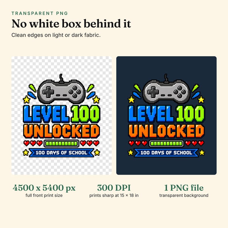 Level 100 Unlocked PNG, Gamer 100 Days of School Shirt Design, Video ...