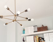 Napoleon Chandelier - sputnik inspired lighting - brass chandelier