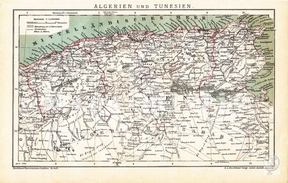 1899 Tunisia and Algeria North Africa in the 19th Century | Etsy