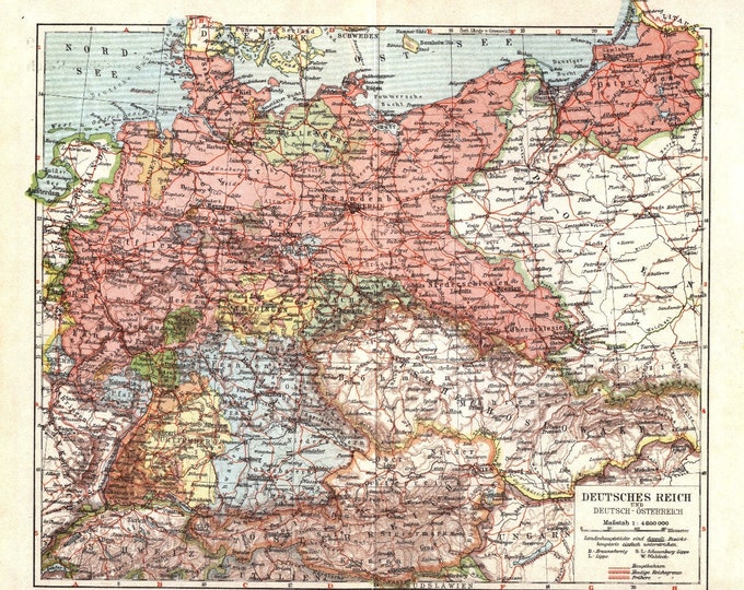 1926 Political Map of the German Reich as the Weimar Republic - Etsy