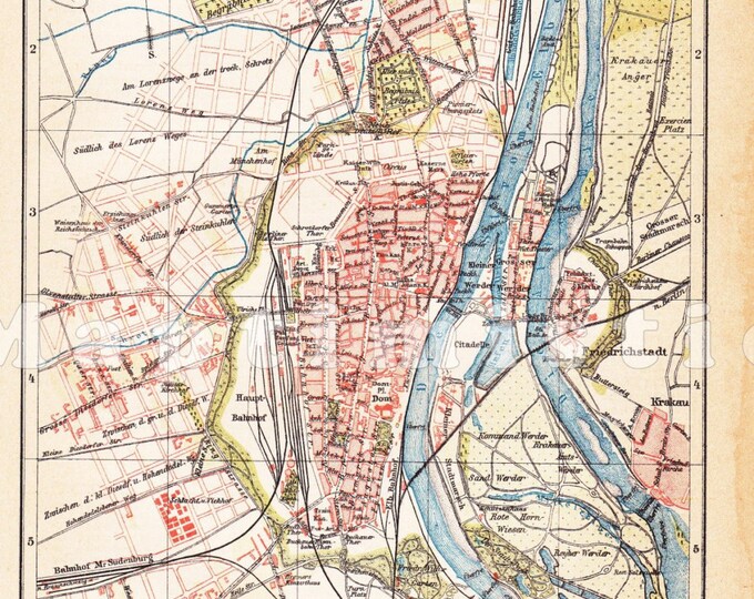 1898 City Map of Magdeburg Prussian Province of Saxony at the - Etsy