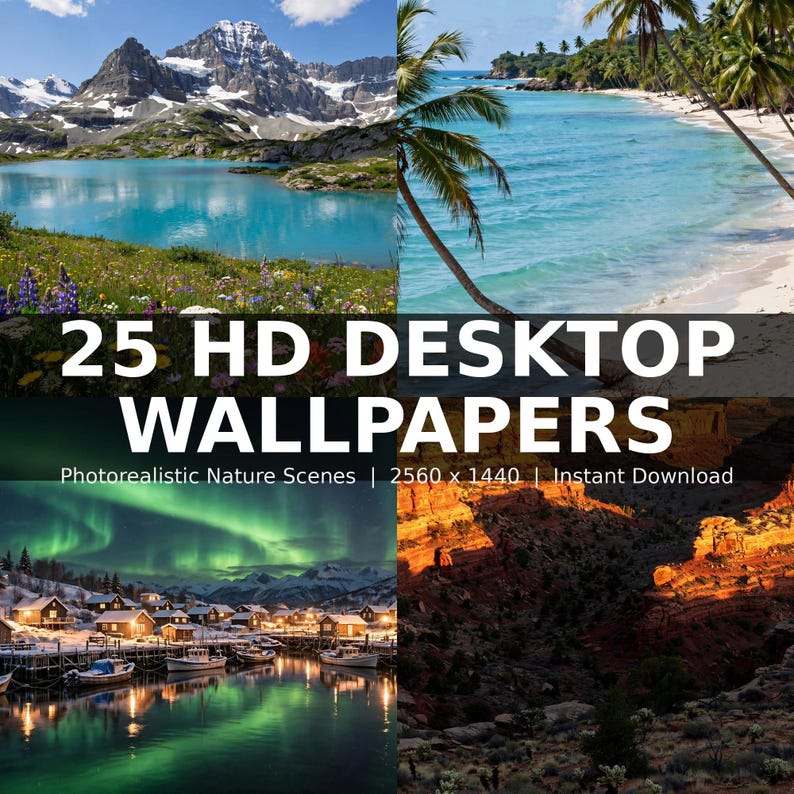 25 HD Desktop Wallpapers, Photorealistic Nature Scenes, 16:9 Computer ...