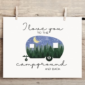 Instant Download Printable Camper Painting | Artwork | Greeting Card | Campground | RV Decor | Digital Print Files | Camper-Camping Gift