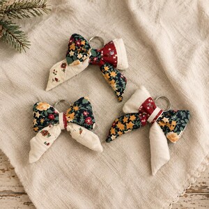 Upcycled Vintage Quilt Bow Bag Charm