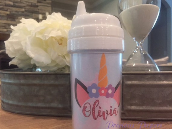 personalized kids unicorn sippy