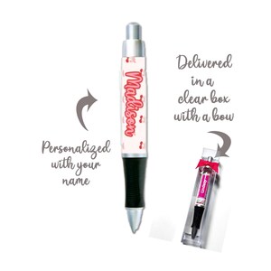 Personalized cherry pen, coquette design, custom teen gift, stylish red cherry ballpoint pen with name, fun accessory for teenagers