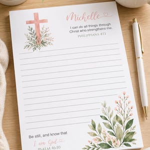 Personalized Christian Notepad | Custom Prayer List Pad | Bible Verse Stationery | Faith-Based Gift | Scripture Pad