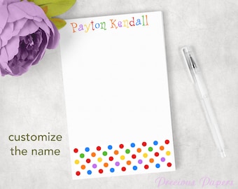 Polka dots note pads Personalized polka dot notepads Personalized kids note pads kids gifts