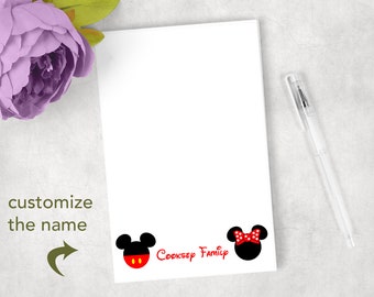 Personalized red Girl Mouse and Boy Mouse note pads notepad gift