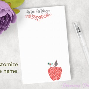 Personalized Moroccan apple notepad Coral and Gray