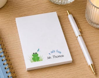 Personalized Frog Notepad: Custom Teacher Stationery