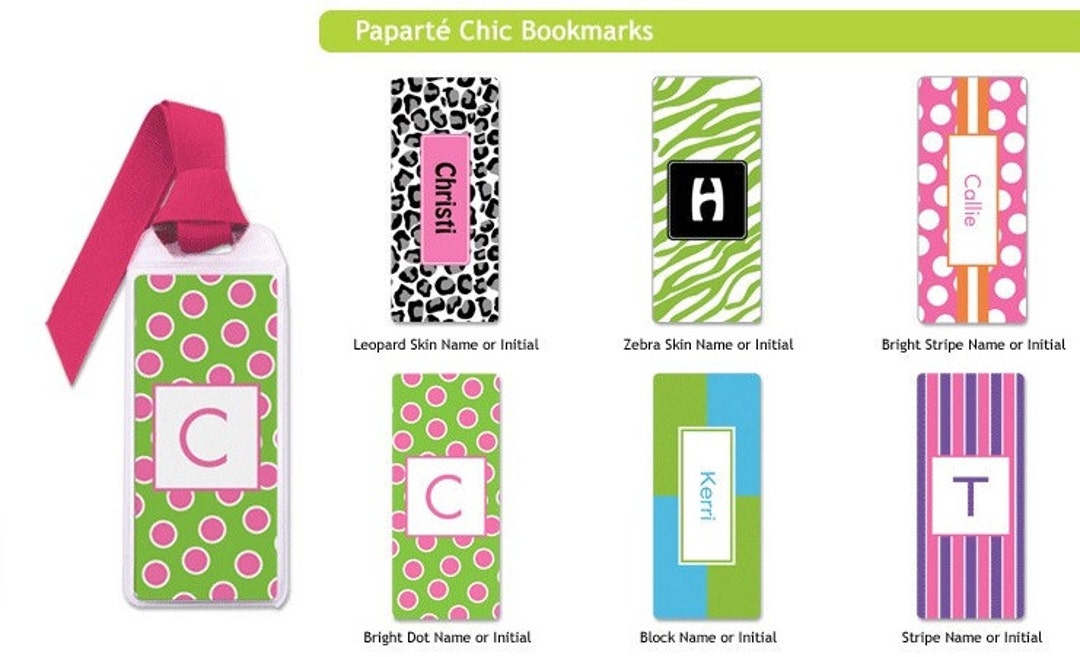 Personalized Bookmarks Zebra Book Marks, Leopard Bookmarks, Polka Dots ...