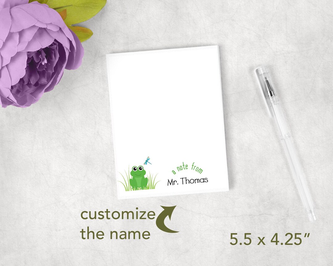 Personalized Frog Notepad: Custom Teacher Stationery - Etsy