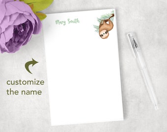 Personalized Sloth notepad note pad Sloth Classroom Notepad