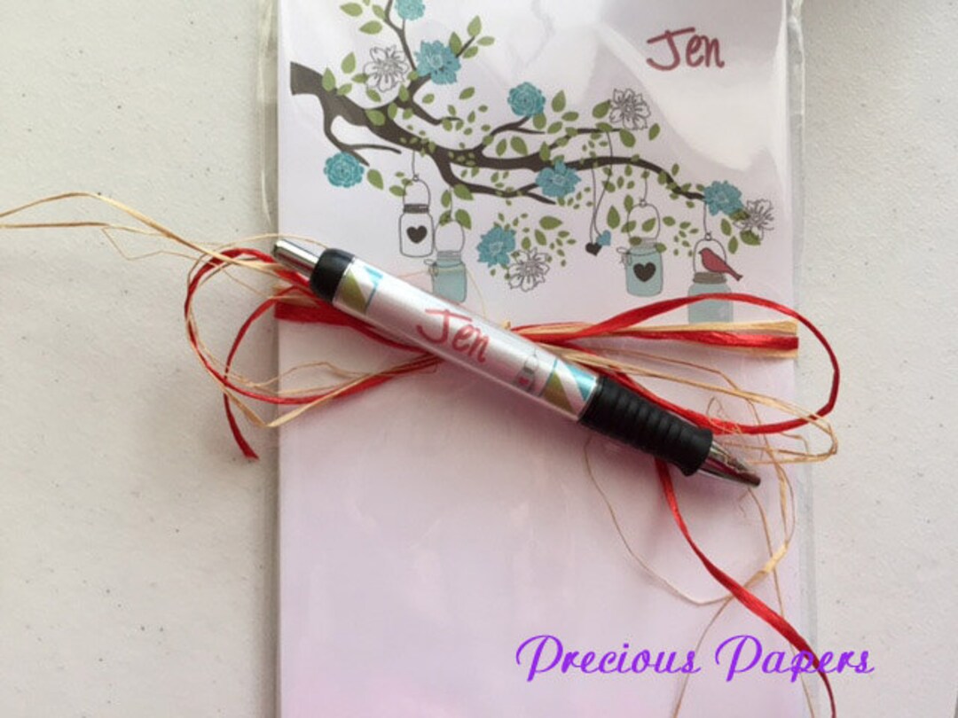 Personalized Mason Jar Notepad and Mason Jars in a Tree Pen Etsy
