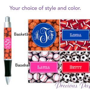 Personalized football pen, soccer pen, baseball pen, basketball pen, coach gift, boys gift,